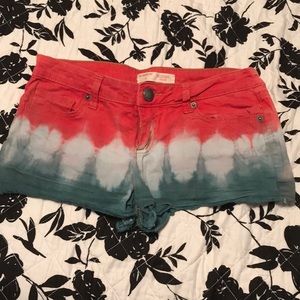 Red,White, and blue jean shorts